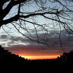 Sun rising over Redland in Bristol