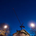 Night view of Eco House in Redland, Bristol