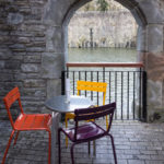 Brightly coloured chairs at Finzels Reach, Bristol