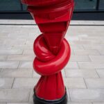 Twisted post box sculpture by Alex Chinneck in Bristol.